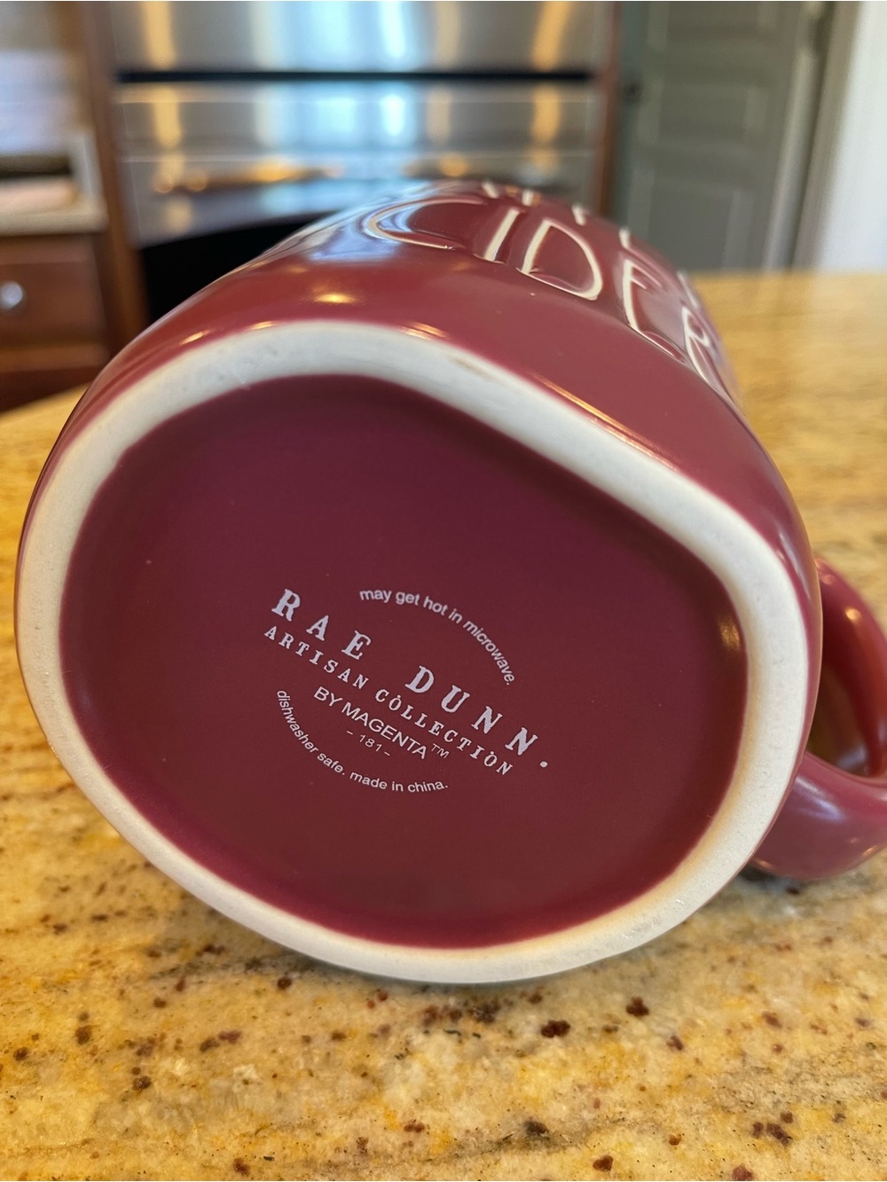 SET OF 2 RAE DUNN “Hay Rides” & "Apple Cider" Mugs Artisan Magenta 181 FALL NEW - Picture 7 of 8